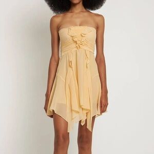 Isabel Marant Tiffen silk chiffon mini dress in Sunshine NWT